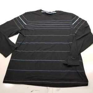 MEXX Men's Striped T-Shirt Long Sleeve Crew Neck Black Medium Pullover Casual
